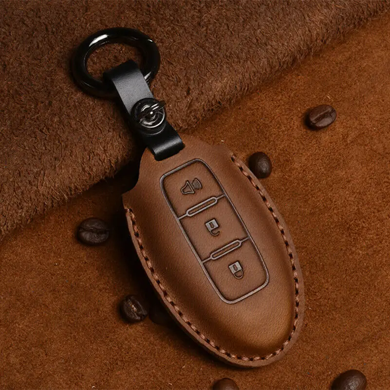 In Pelle di Cavallo pazzo Copertura Della Cassa Chiave Dell'automobile Caso Chiave per Infiniti FX35 FX37 FX50 G25 G35 G37 JX35 M35 M37 m45 Q70 Accessori - Hca9ed923b00842e08a3c23f9f30f9143c