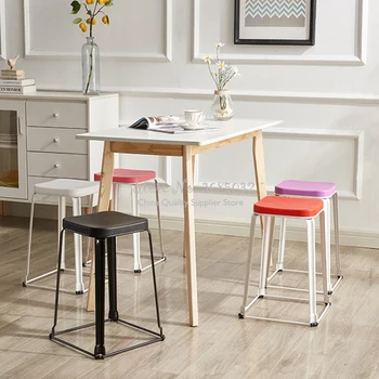 

2pcs Stools Simple Stool Plastic Bench Household Low Stool Nordic Fashion Creative Thick Stool Stackable Dining Chair Multicolor