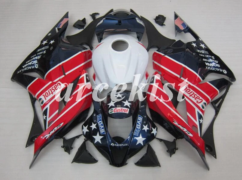 4 подарки литья под давлением ABS Полный обтекатели, пригодный для HONDA CBR600RR F5 2009 2010 2011 2012 09 10 11 12 тела набор красный