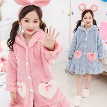 Зимняя Пижама для девочек; халаты; детская одежда; ночной халат; плотная Фланелевая пижама; одежда для сна; детские пижамы; банный халат для детей 6, 8, 10, 12 лет