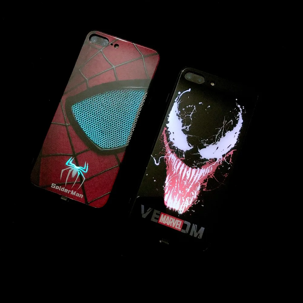 Venom Железный человек входящий вызов умный индукционный с подсветкой чехол для телефона iPhone XS MAX XR X 7 8 6S Plus Мультфильм Крутой чехол