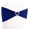 WedFavor Hot Sale 50pcs Lycra Stretch Chair Sash Ribbons Spandex Chair Band Bow Ties With Heart Buckle For Party Wedding Hotel ► Photo 3/6