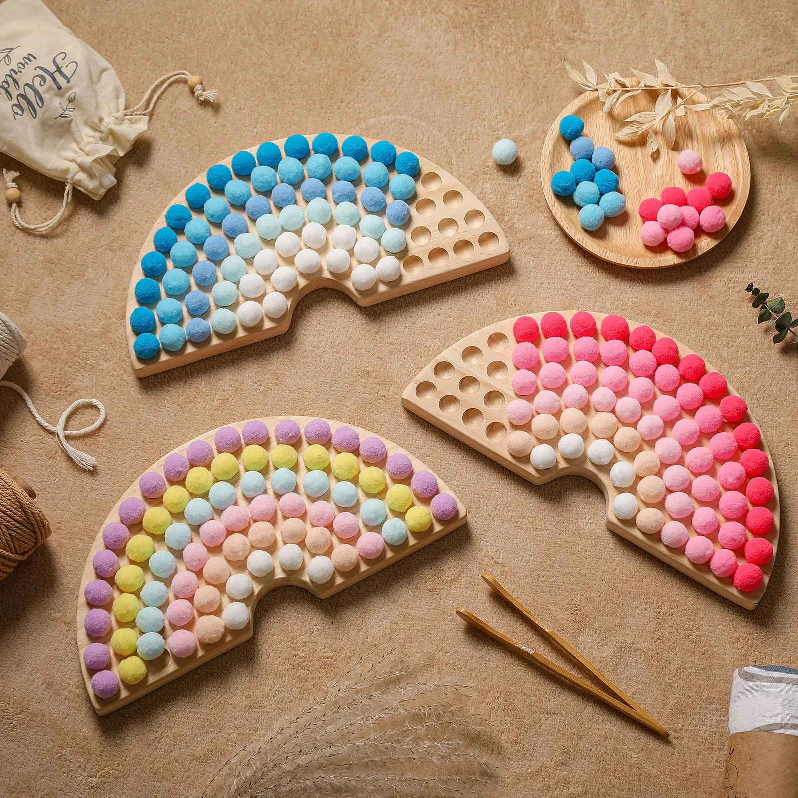 Wooden Beads Game Montessori Educational Early Learn Children Clip Ball Puzzle Preschool Toddler Toys Kids For Children Gifts