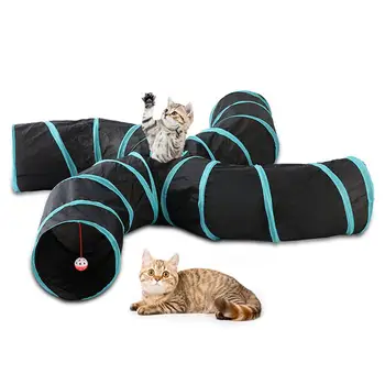 

2/3/4/5 Holes Foldable Pet Cat Tent Tunnel Pet ExerciseTube Collapsible Play Toy S-type Indoor Outdoor Puppy Training ToysTube