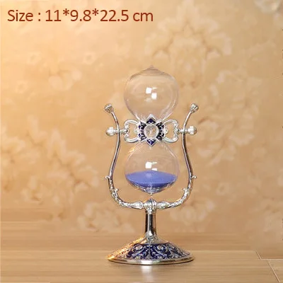 Blue-A-15Min Strongwell Европейская принцесса металлические песочные часы таймер Миниатюрный стол винтажные украшения дома аксессуары современные подарки на день рождения - Цвет: Blue-A-15Min