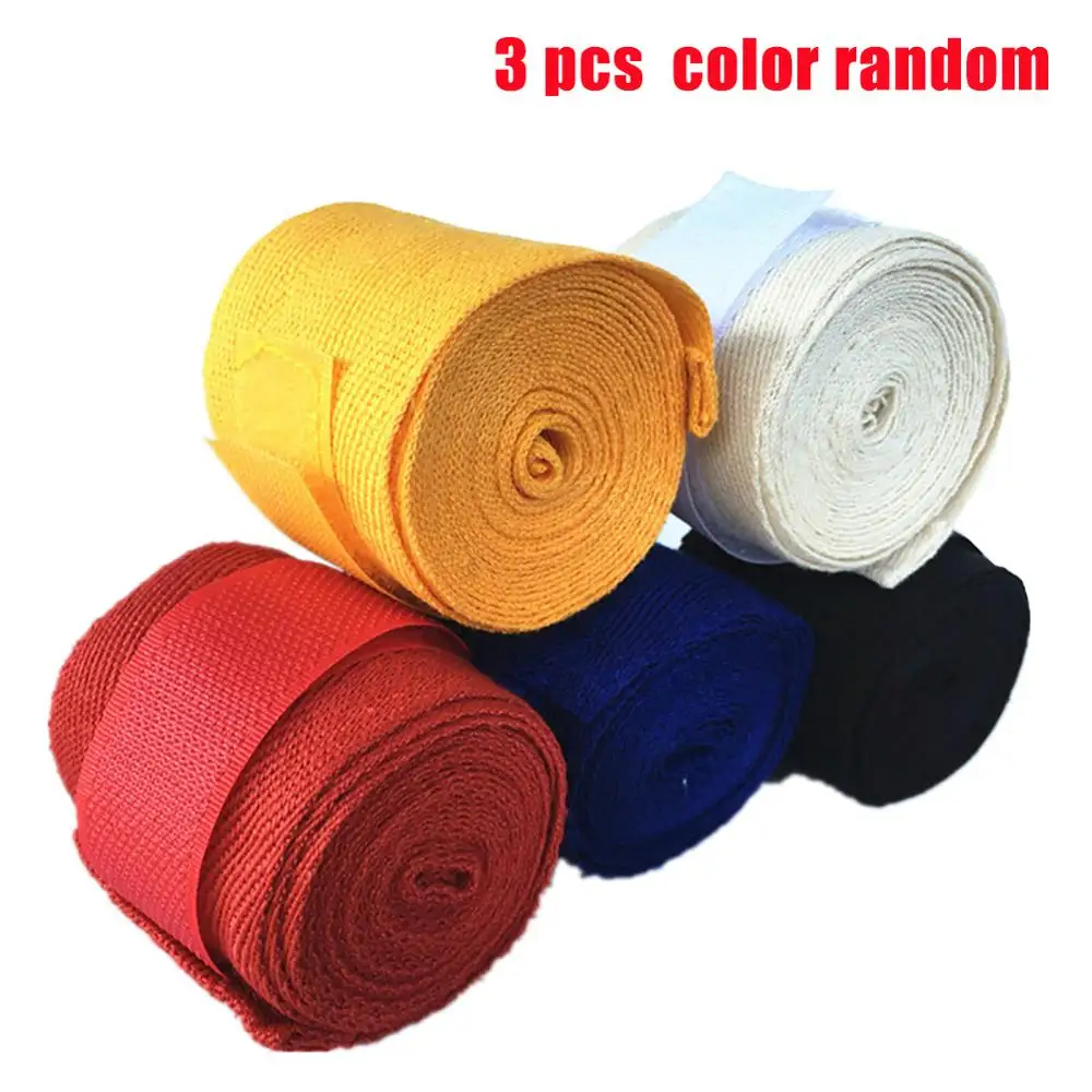 Vendaje para boxeo de algodón muñequeras combate proteger deporte boxeo Kickboxing, Muay Thai Handwraps guantes de entrenamiento 2,5 M