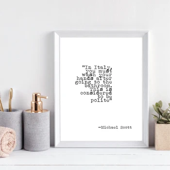 

Funny Bathroom Sign Wall Art Prints Michael Scott Office Tv Show Gifts Minimalist Poster Nordic Canvas Painting Bathroom Decor