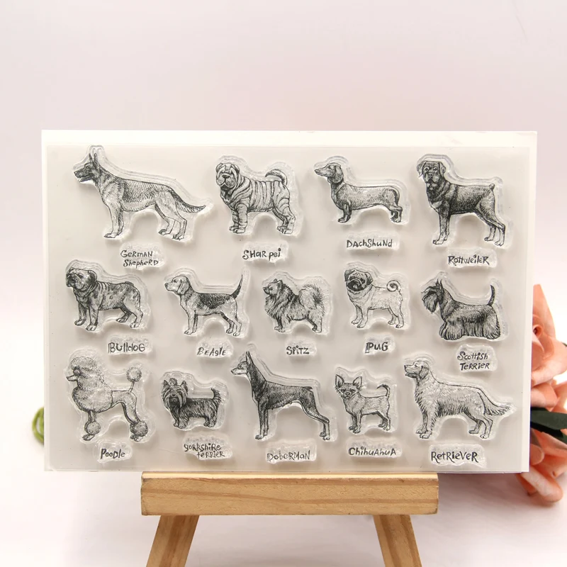 Dogs Transparent Clear Stamp for DIY Scrapbooking/Card Making/Kids Christmas Fun Decoration Supplies clear stamps