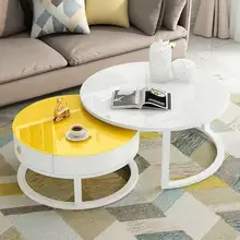 Table basse en verre trempé avec tiroir pour salon, combinaison 2 en 1, nouvelle collection