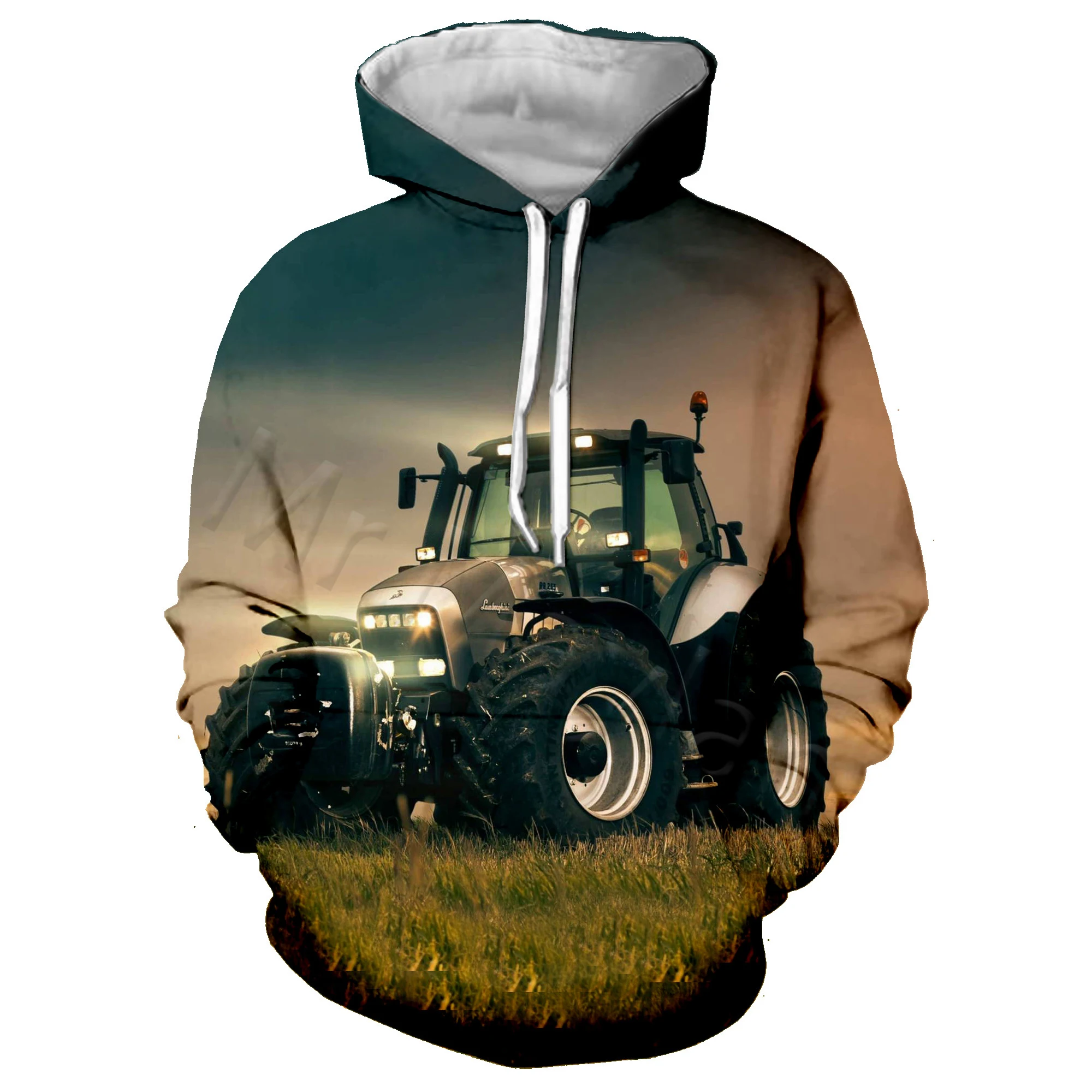 2021 autumn and winter car tractor pattern 3D printing cool jacket men and women hip-hop sweatshirt unisex
