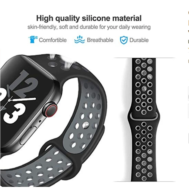 Ремешок для Apple Watch 4 3 2 1 42 мм 38 40 44 браслет силиконовый ремешок iwatch sports series и