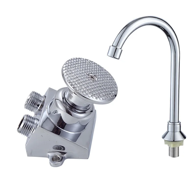 Valve with outlet Hands-free ножной водопроводный кран с педалью Педальный клапан больница медицинская лаборатория Бесконтактный напольное крепление ножной Контроль кран горячая холодная смешивание - Цвет: Valve with outlet