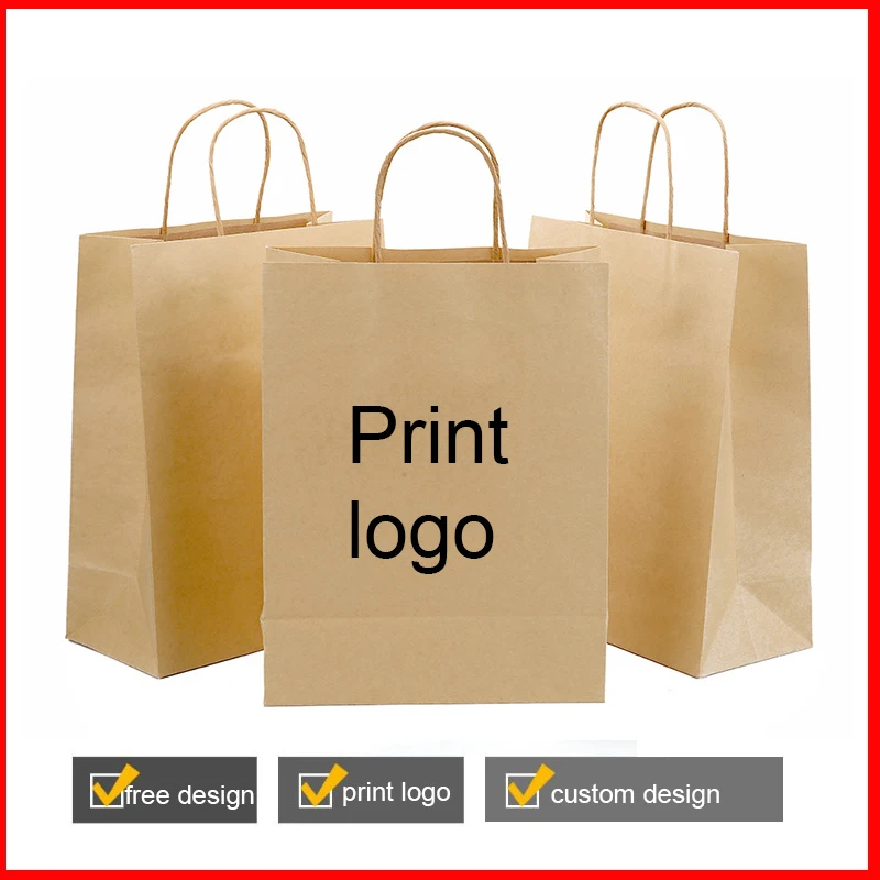 

Wholesale 150gms paper bag food take away bag shopping bag print logo 9 sizes