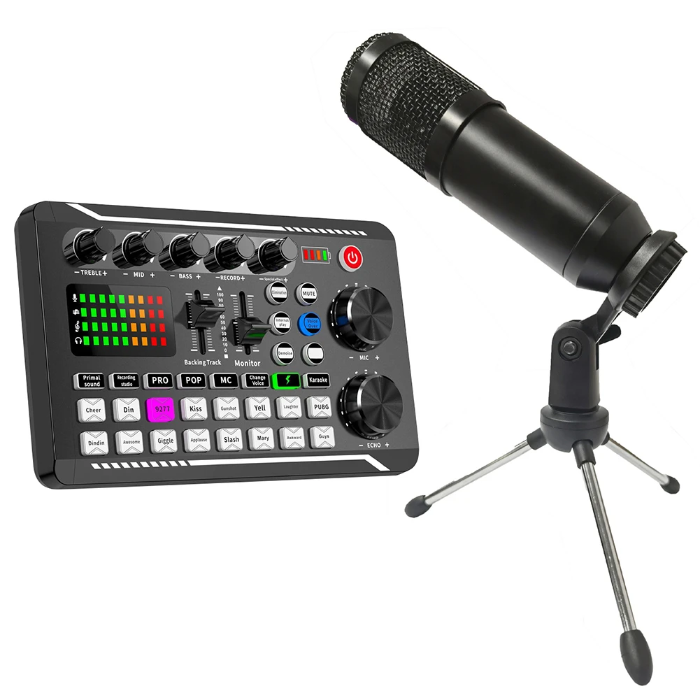 Sound With Usb Bluetooth-compatible Microphone Studio Record Phone/computer Live Audio Mixer Mixing Console Amplifier - Cards - AliExpress