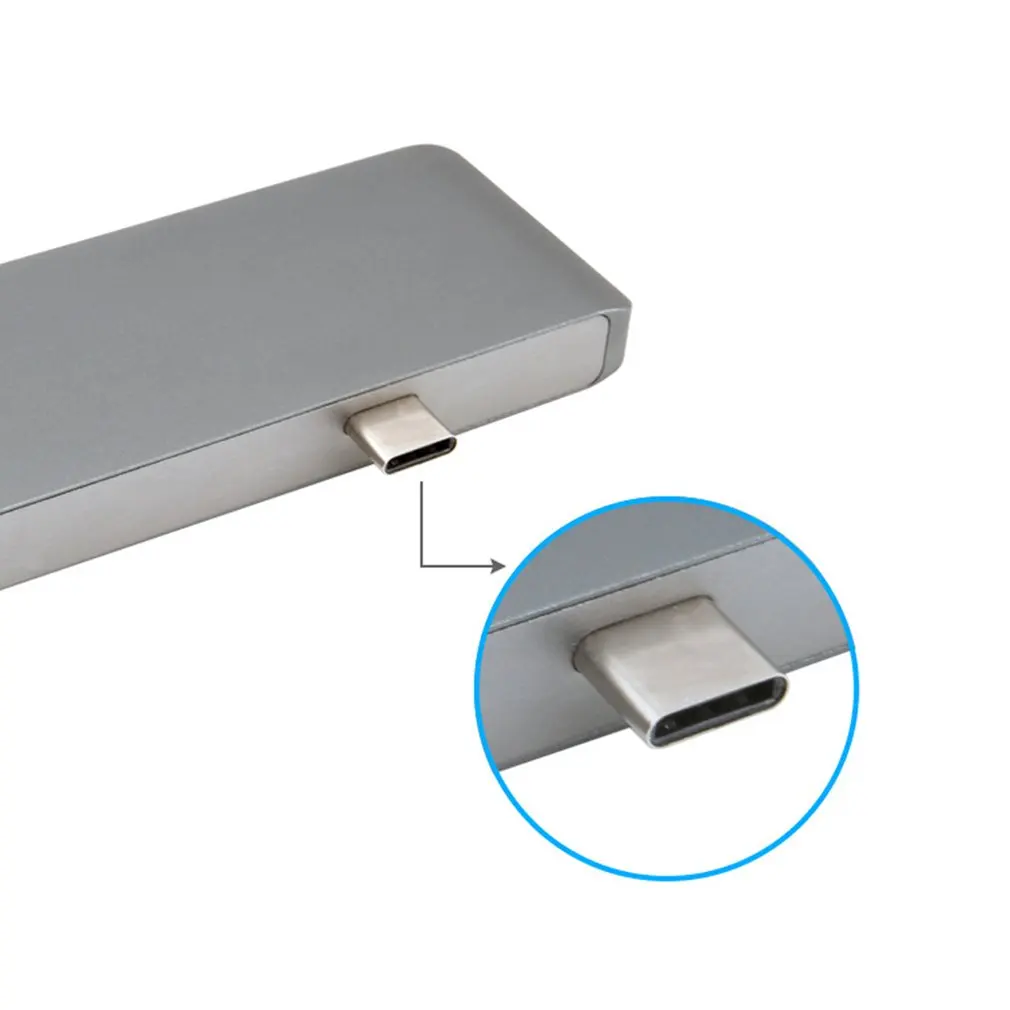 5 портов type-C концентратор USB-C адаптер type C концентратор с PD зарядка USB 3,0 порт SD/Micro кард-ридер для MacBook Pro док-станция