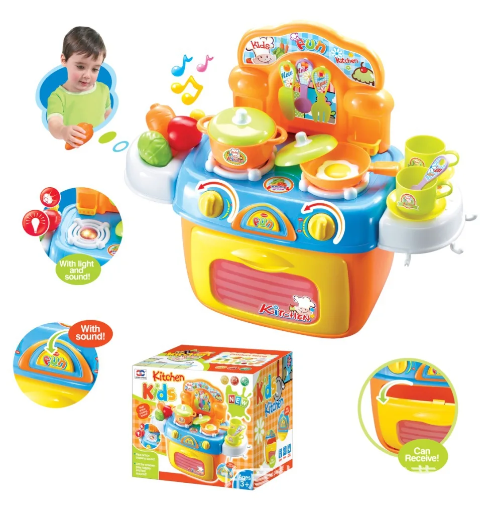 

New Style Model Kitchenware Light Music Kitchenware Storage Box Children Play House Toys 0.92