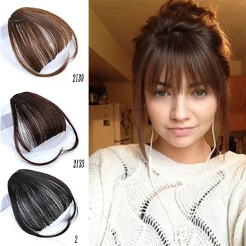 

XUANGUANG Clip In Hair Bangs Hair Piece Clip In Hair Extensions Fake Bangs Synthetic Hairpiece