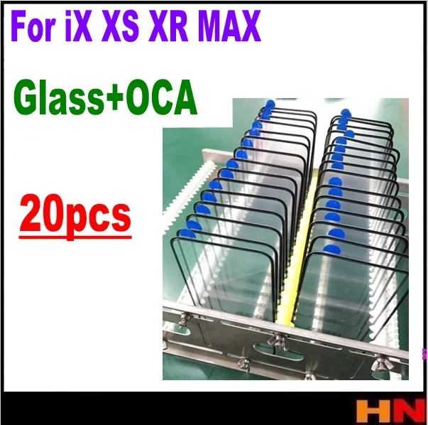 20 шт. для iPhone X XS XR MAX стекло+ OCA вместе ЖК средняя рамка холодной пресс рамка+ стекло высокое качество