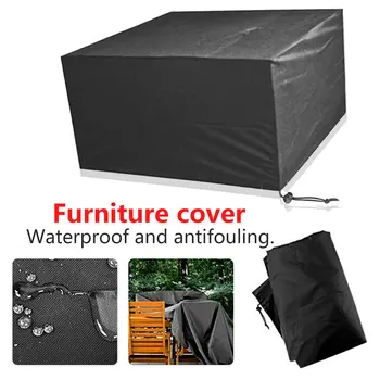 

Outdoor Furniture Dustproof Cover Furniture Covers Black 210D Oxford Cloth Garden Patio Table Chair Cover Waterproof