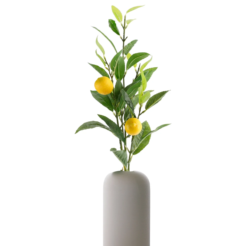 

Green Plants Lemon Branch Decor Artificial LemonTree Home For Flower Arrangement Party Simulation Wedding Yellow Berries