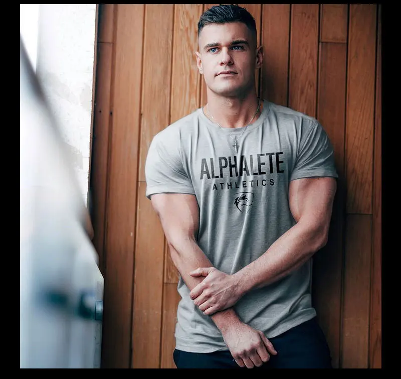 Muscle Dr. Европа и Америка братья напечатаны популярный бренд короткий рукав Футболка для мужчин бег спортивная одежда фитнес тренировка S