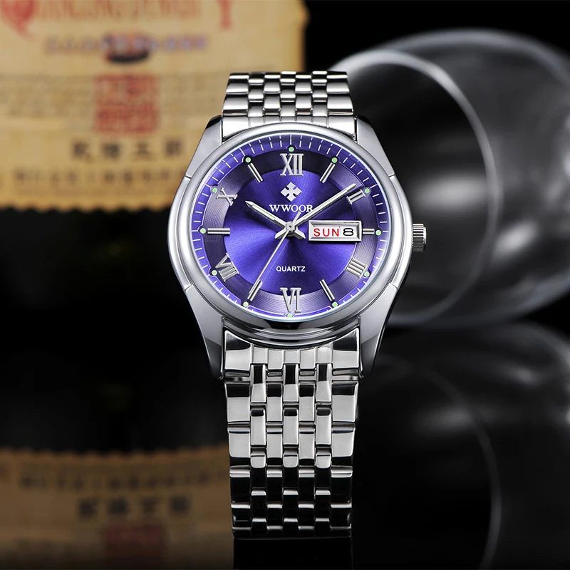 Reloj Hombre 2021 подарок часы для Для мужчин WWOOR лучший бренд класса люкс Синий