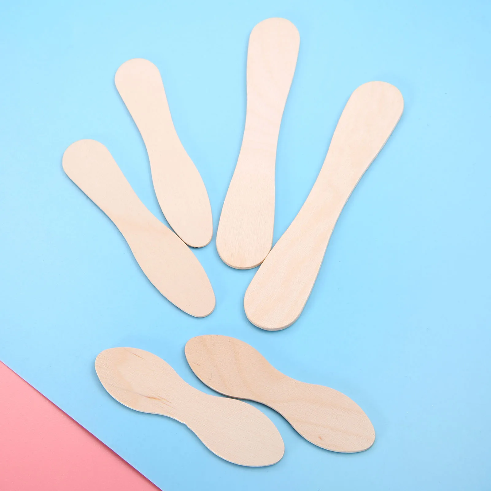 Ice Cream Popsicle Wooden Sticks Ice Cream Spoon Hand Crafts Lolly Cake Tools Wood Taster Spoons for Dessert DIY 50X ice cream sticks,disposal lollipop sticks