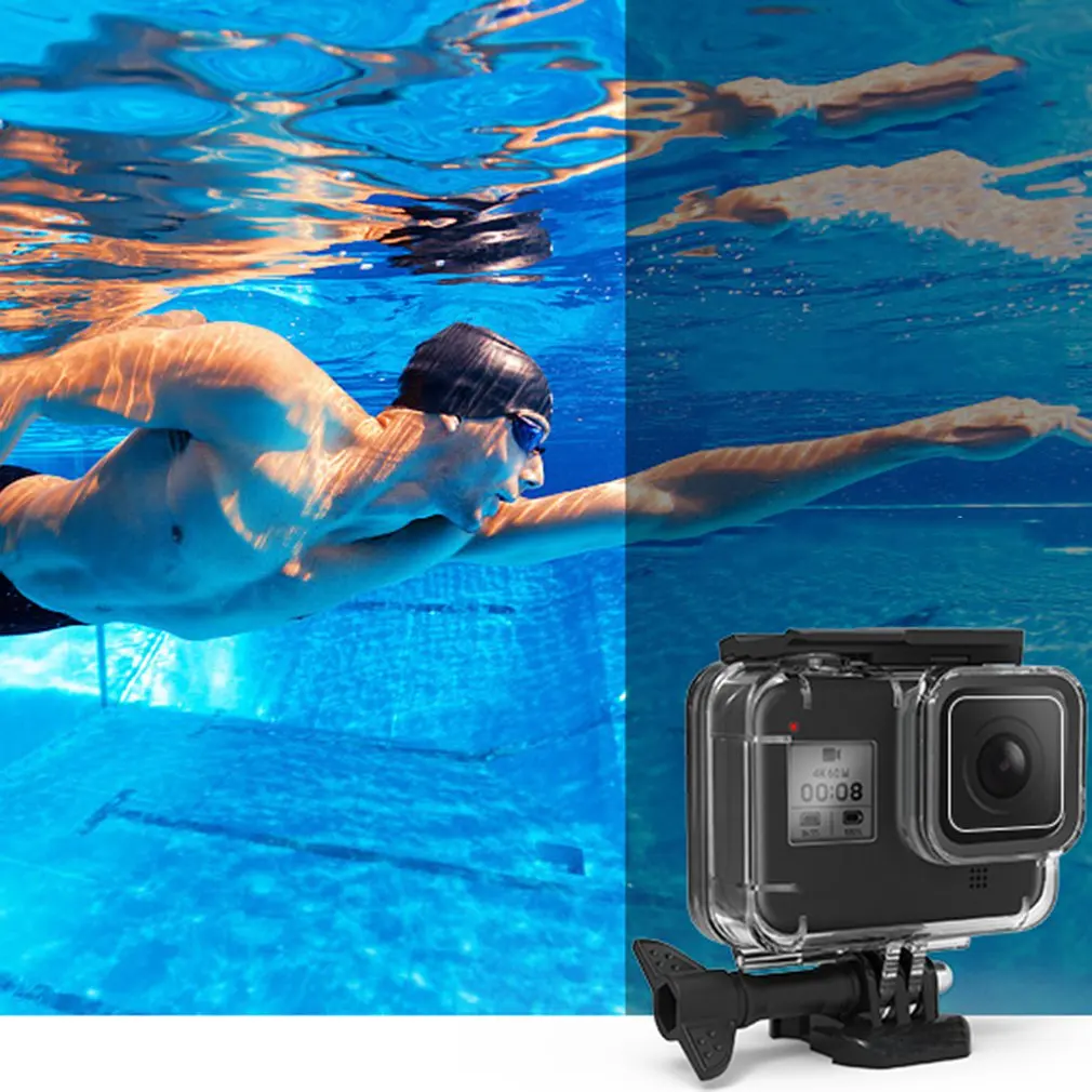 60 м Корпус для GoPro HERO 8 черный жесткий защитный чехол для Go Pro Hero8 аксессуары для спортивной камеры