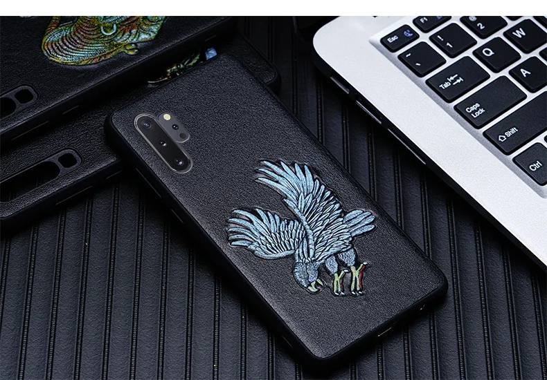 003 Креативный чехол с тиснением из натуральной кожи ручной работы для samsung galaxy A50 A70 A40 A20 Note 8 9 10 S8 S9 S10 plus чехол для телефона r - Цвет: 003