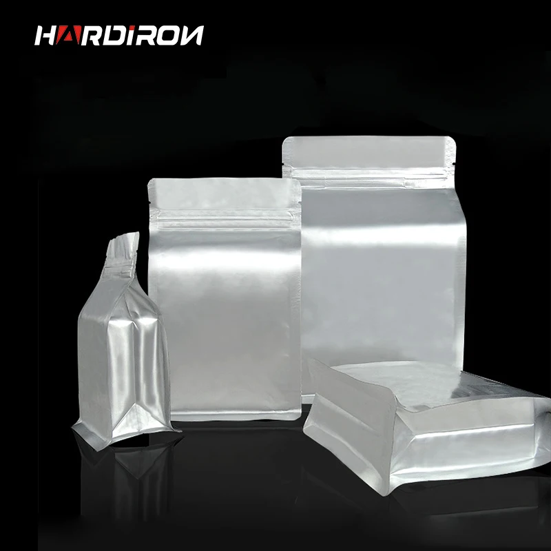 

Thick Silver Aluminum Foil Octagonal Standing Ziplock Bag Rectangular Plastic Food Tea Storage Heat Sealing Packaging Bag