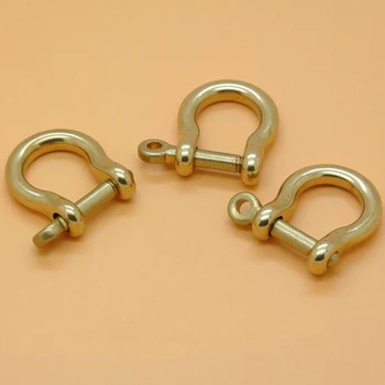 

NEW 20PC Solid Brass Carabiner D Bow Shackle Screw Pin Joint Connect Key Chain Hook Leather Craft