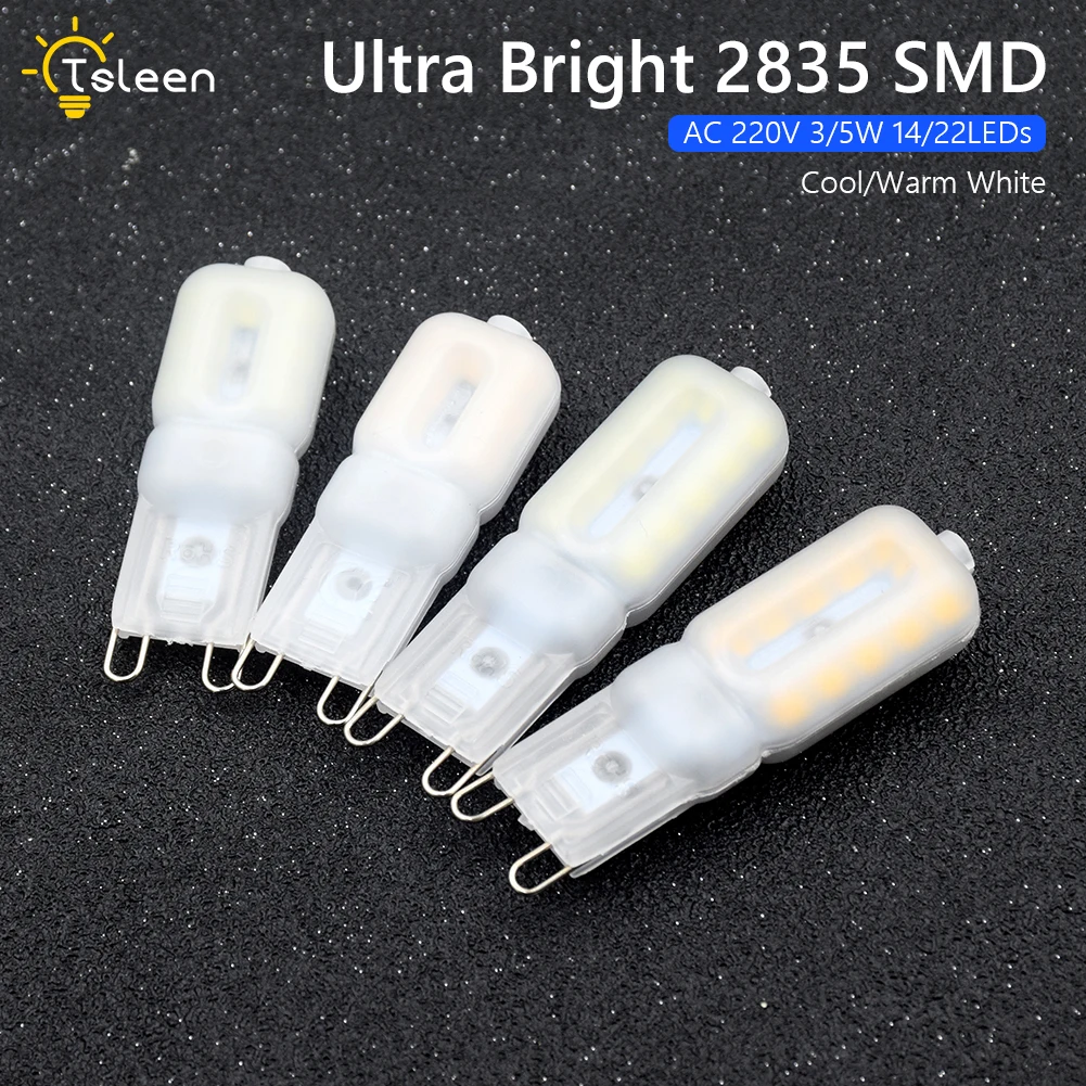 Светодиодная мини лампа G9 SMD2835 3 Вт 5 220 В переменного тока|Светодиодные лампы и