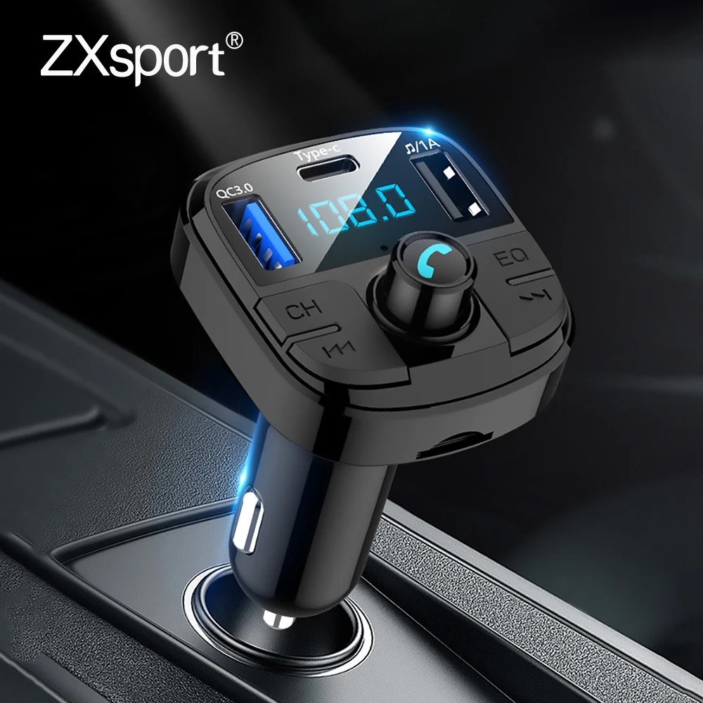 Автомобильный mp3-плеер FM-передатчик USB быстрое зарядное устройство Type C зарядка по