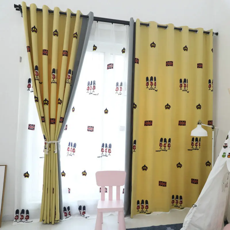 Мультяшный рисовый Флаг Британский ветряной солдат детские шторы для детской