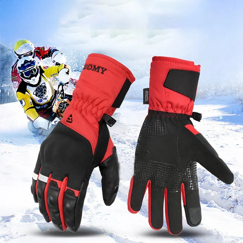 Cycling Gloves Thick Full Finger Waterproof Touchscreen Thermal Outdoor Winter Motorcycle Riding Handwear