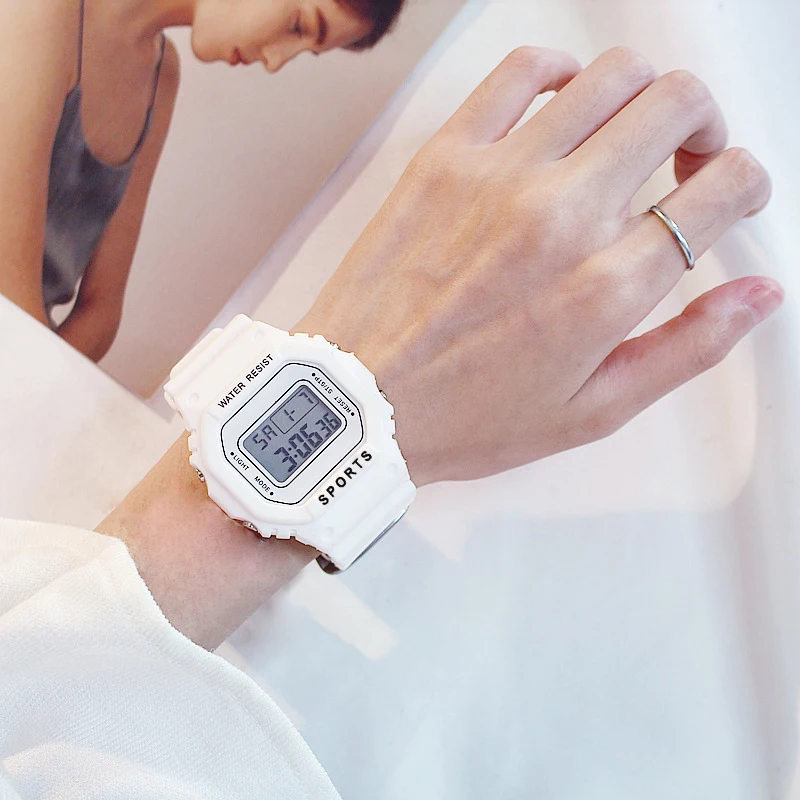 Модные унисекс светодиодный часы женские цифровые наручные часы на каждый день силиконовый ремешок женские часы Relogio Masculino браслет часы
