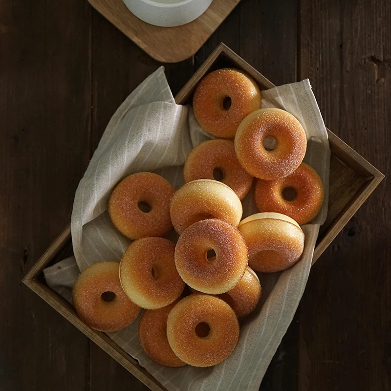 Simulation donuts soft kitchen decoration fake bread set gourmet photography props children's photography model toys food model food photography props kitchen food toys bread food model donut photography props