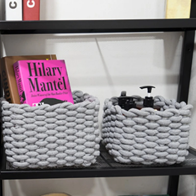 Hand-Woven Cotton Rope Storage Basket Display Debris Storage Basket Environmental Protection Practical
