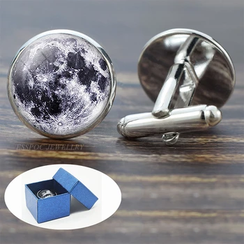 

Full Moon Solar System Planet for Men Cufflinks Set Galaxy Nebula Earth Sun Jupiter Jewelry Suit Shirt Cuff Links Gift