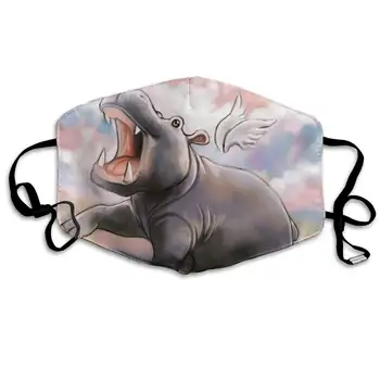 

Mouth Mask for Daily Dress Up, Flying Hippo Anti-dust Mouth-Muffle, Washable Reusable Holiday Half Face Masks for Mens and