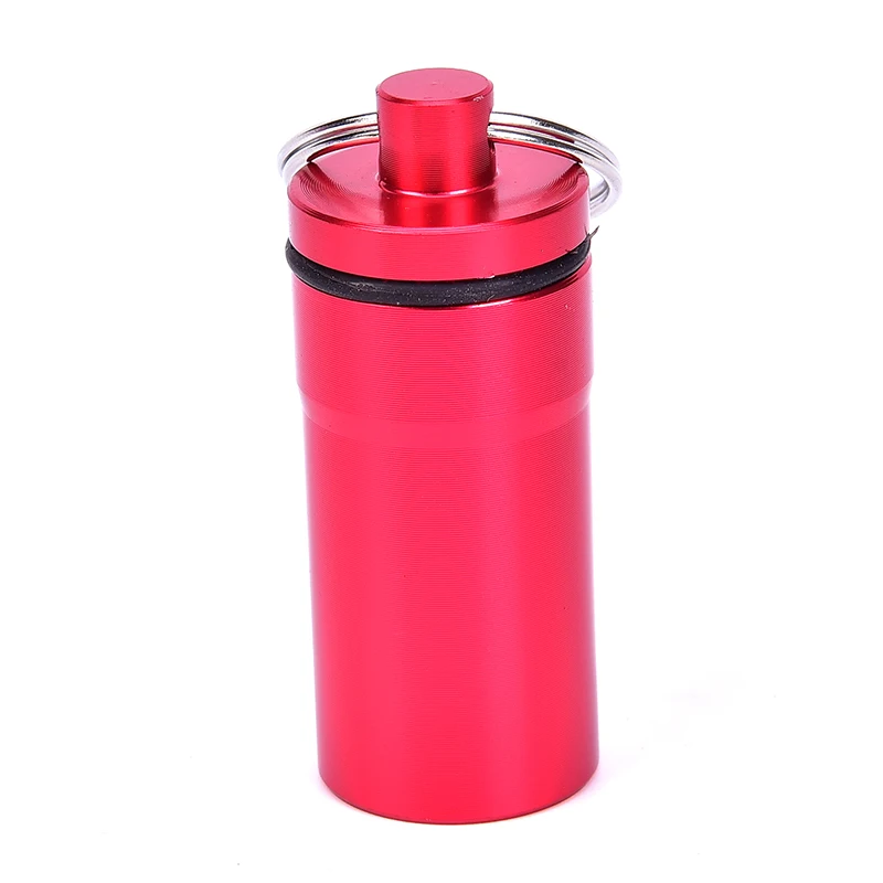 AS PIC Mini Waterproof Aluminum Alloy Pill Box Case Bottle Cache Drug Holder Container Keychain Medicine Box Health Care 3 Styles - Цвет: AS PIC