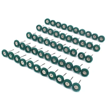 

TOP 50Pcs Scouring Pad Grinding Head Set Nylon Grinding Head with Handle Polished Brushing Head