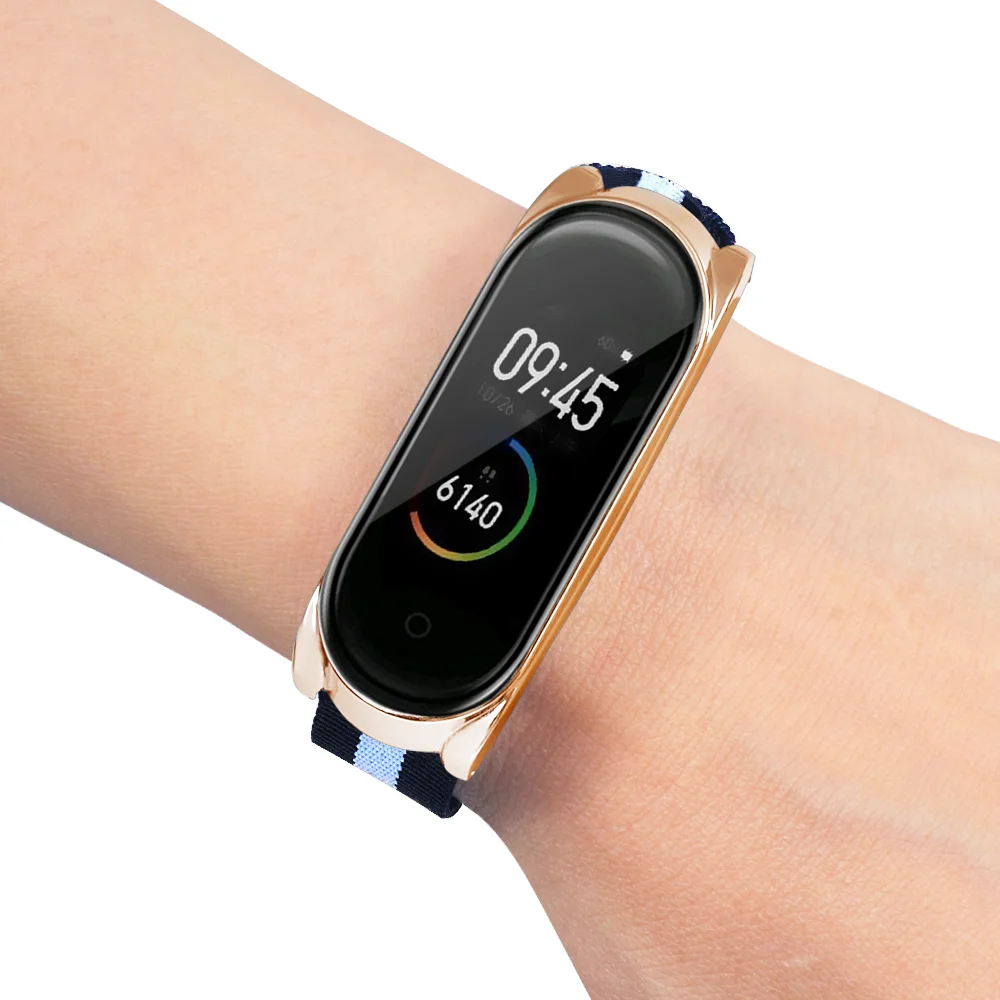 Сменный холщовый нейлоновый ремешок для Xiaomi mi Band 4, браслет на запястье mi band 4, умный Браслет, аксессуары и чехол, 9 цветов