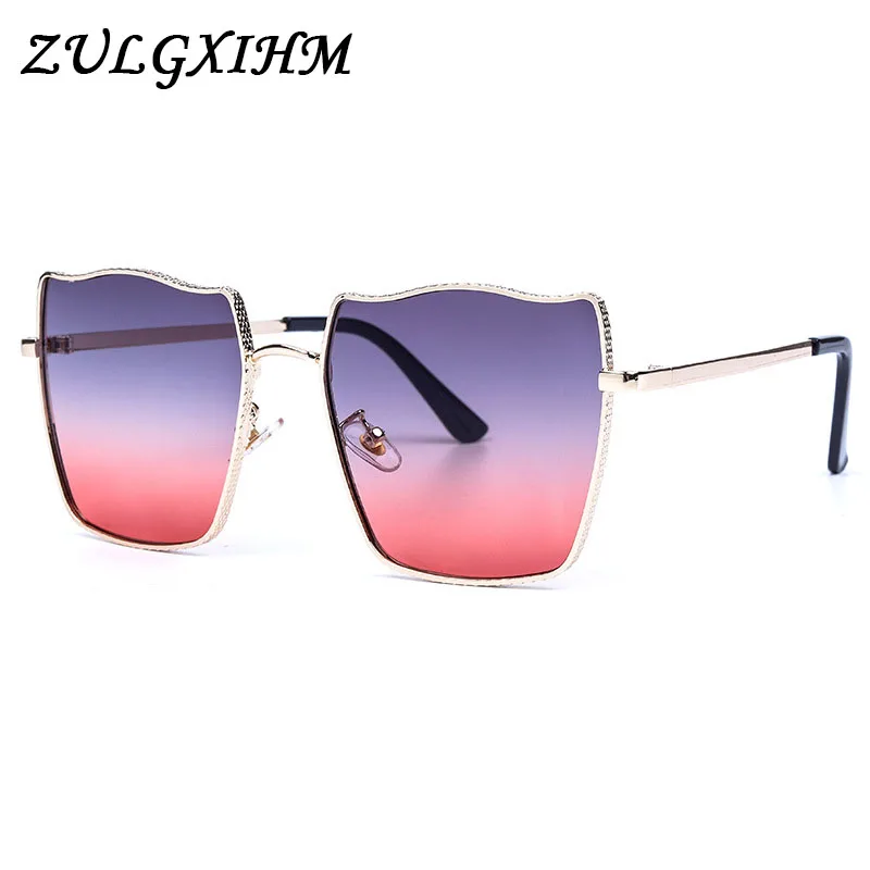 Новинка 2020 женские градиентные солнцезащитные очки металлическая оправа