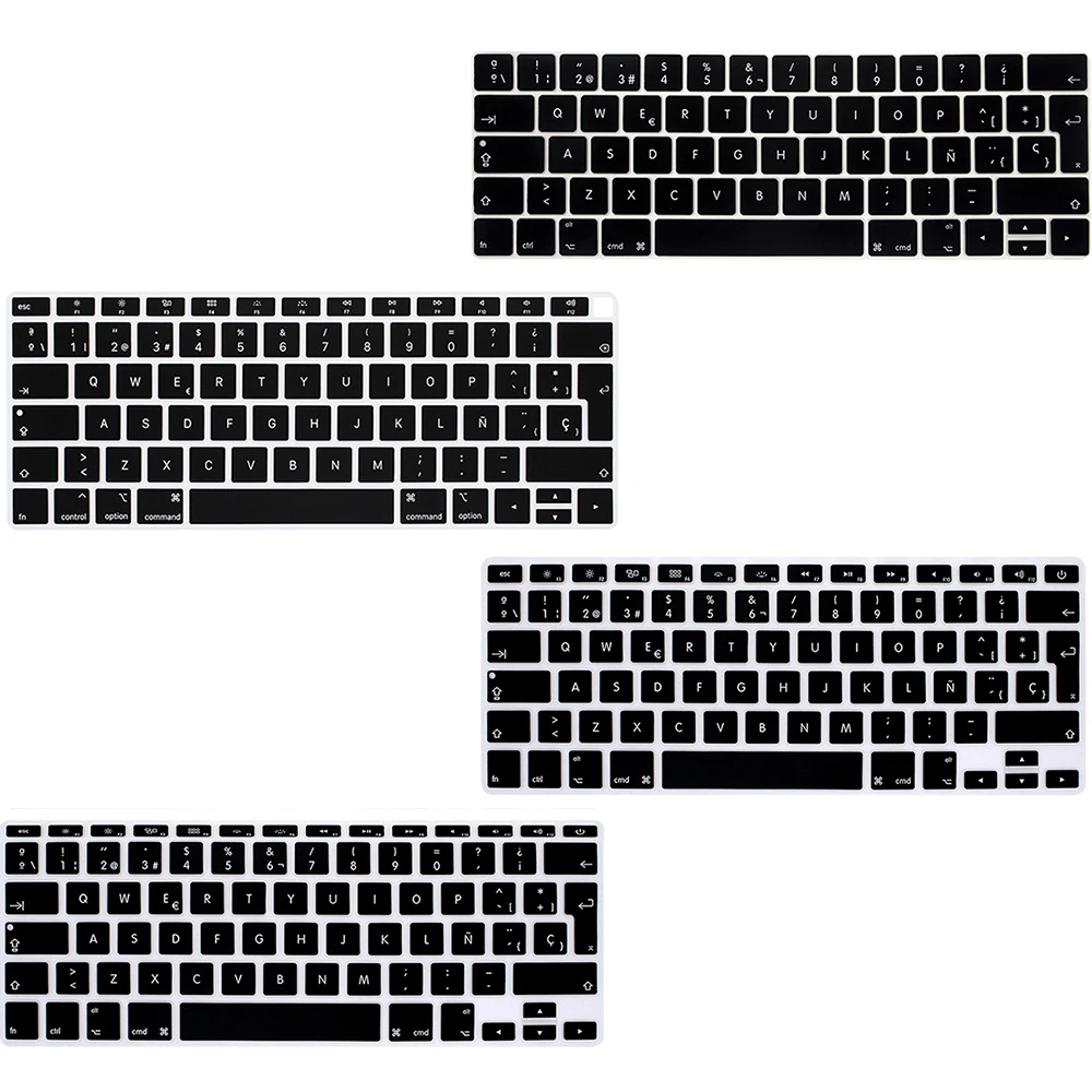 With ñ Spanish keyboard cover protector for macbook pro13 A2159 A1990 For macbook air 13 A1932 A1466 Keyboard protective film