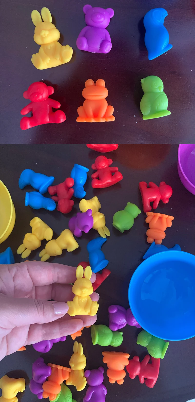 Kid Rainbow Matching Game Animal Cognition Rainbow Color Sort Fine Motor Training Montessori Sensory Education Puzzle Toy Gift