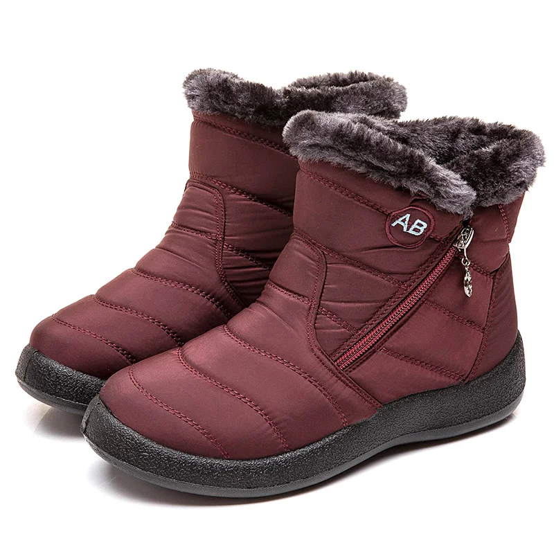 Women Boots New Waterproof Snow Boots For Winter Shoes Women Casual Lightweight Ankle Boots Female Winter Boots Botas Mujer - Цвет: K05-Red