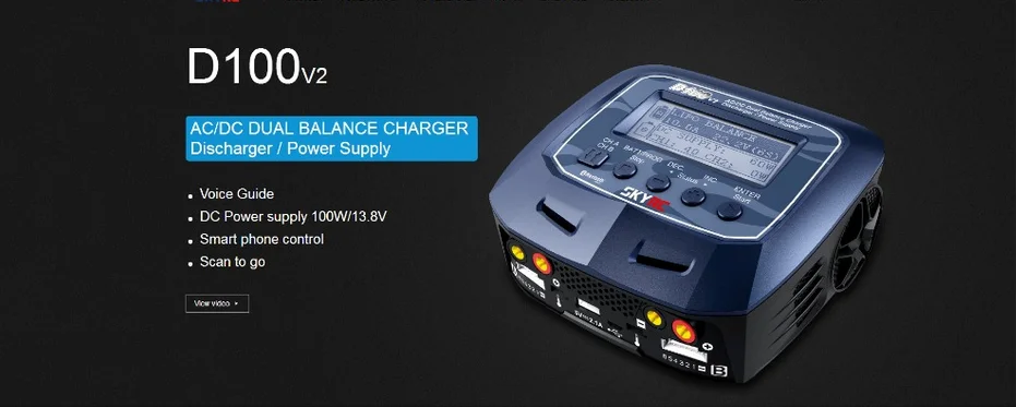 SKYRC D100 V2C 2X100 Вт двойной баланс LiPo зарядное устройство Dis зарядное устройство NiMH NiCd LiPo LiFe Lilon LiHV Pb