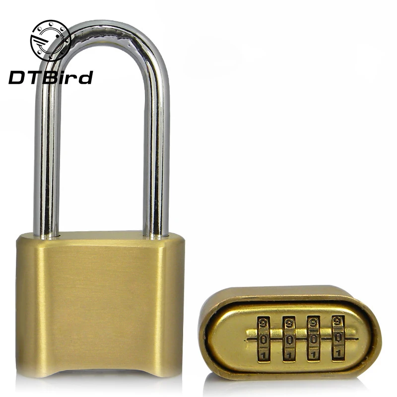 

1PC Full Metal Logistics Code Lock Bottom Code Wheel Padlock Of Brass Large Extended Warehouse Gate High Quality Brass Color