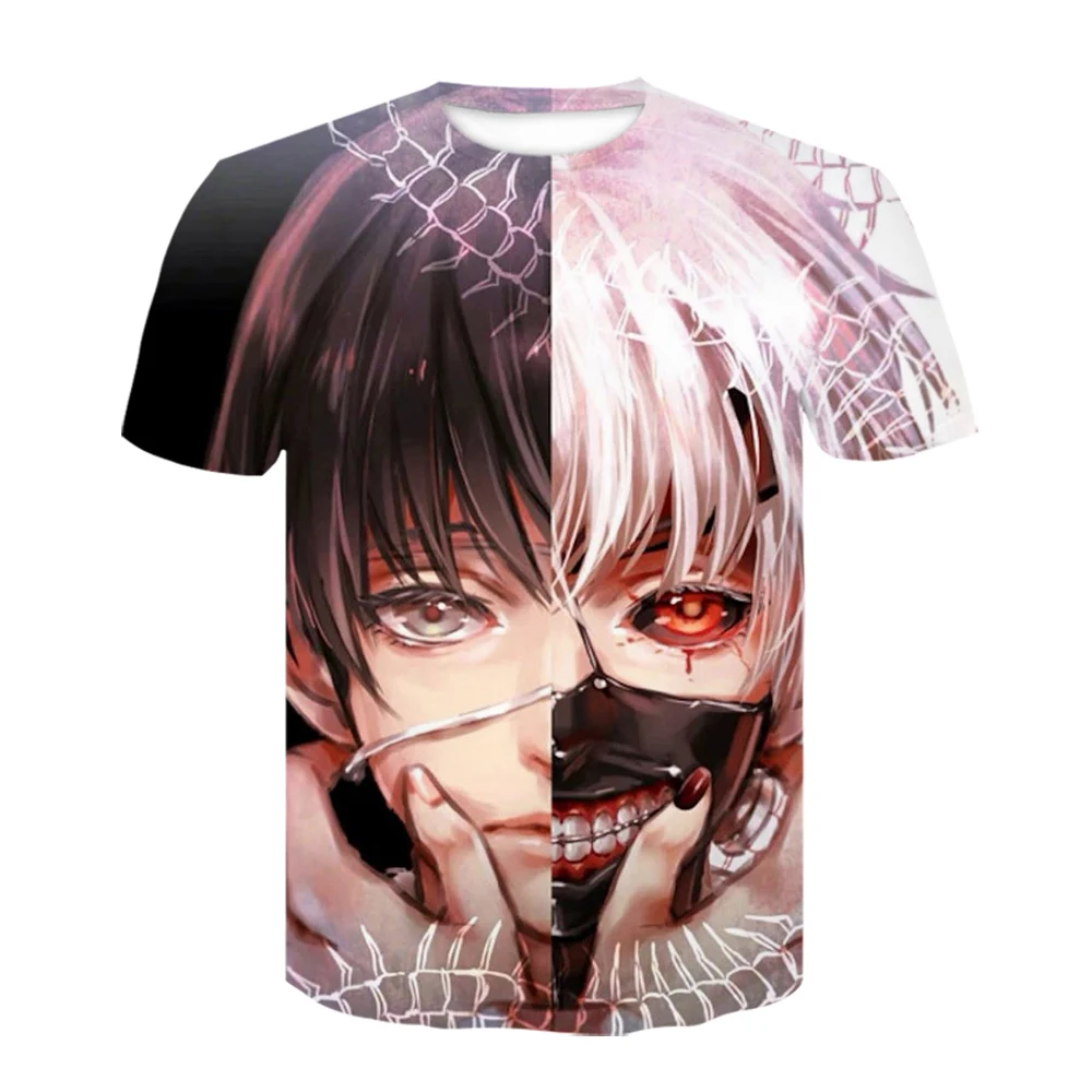 Аниме Токийский Гуль 3d печать футболки мультфильм Стиль Футболка Kaneki Ken мужские